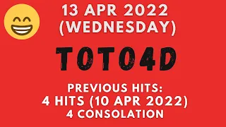 Foddy Nujum Prediction for Sports Toto 4D - 13 Apr 2022 (Wed)