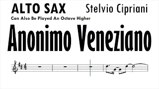 Anonimo Veneziano Alto Sax Sheet Music Backing Track Play Along Partitura