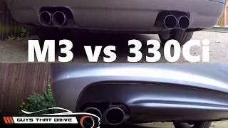 BMW E46 M3 vs E46 330Ci part 2, sound comparison stock exhausts | The GTD Garage