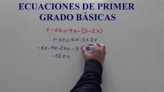 ECUACIONES DE PRIMER GRADO BASICAS