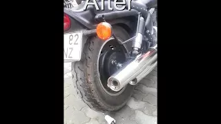 Suzuki Marauder exhaust holes before and after