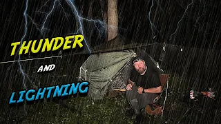Camping in HEAVY RAIN and THUNDERSTORMS | Tent and Tarp