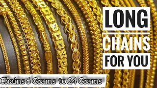 6 Grams to 24 Grams Chains / Long Gold Chain /Navaratna gold & diamonds