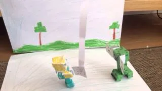 Diamond Stampy fights the 3 headed Creeper