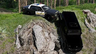 Tesla realistic crashes and off-roading - BeamNG Drive
