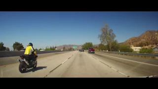 Driving on I210 The Foothill Freeway - Los Angeles