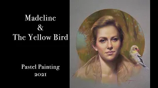 Madeline and The Yellow Bird - Pastel Painting