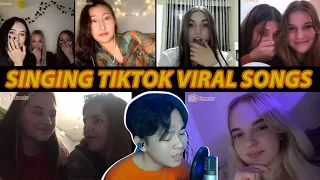 Singing Tiktok Viral Songs to Strangers on Ome TV | Singing Reaction Ome.TV Internasional