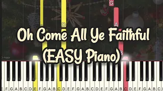 O Come All Ye Faithful | Christmas Carol | X'mas Song (Simple Piano Tutorial) Sheet #pianotutorial