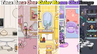 One Color Toca Life World Challenge|5 Color House Customization|Toca Boca Roleplay With Voice