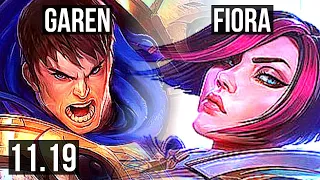 GAREN vs FIORA (TOP) | 3/0/5, Rank 7 Garen, 1.8M mastery, 500+ games | BR Grandmaster | v11.19