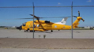 Plane Spotting KIAG: Coast Guard MH-60T Arrival,Startup & Departure