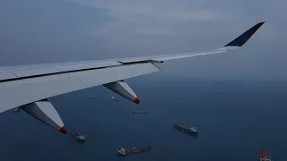 Singapore Airlines Airbus A350-900 Landing in Singapore Changi Airport