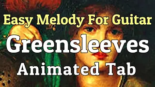 Greensleeves EASY Guitar Tutorial + TAB  (Melody)