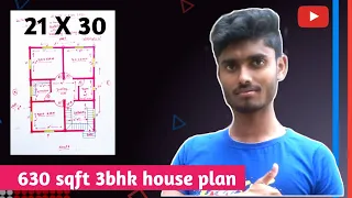 21 x 30 house plans south facing| 630sqft house design south facing | 3bhk house design 2021in hindi