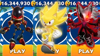 Sonic Dash - Grim Sonic vs Super sonic vs Infinite - All Characters Unlocked - Gameplay