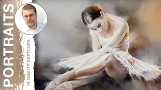 #205 Ballerina (Watercolor Portrait Tutorial)