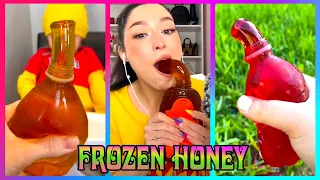 🌈🍀 Satisfying Frozen Honey 🍯💛💚💝 Frozen Honey Jelly Recipe Tiktok Compilation #7