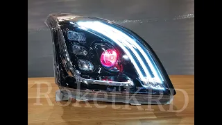 Фары land cruiser prado 120 02-09г LED Mercedes style