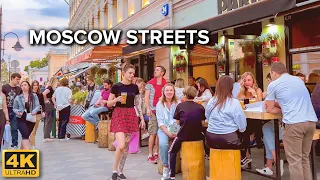 [4K] 🇷🇺 Moscow Friday Evening Walk 🌆 B. Moskvoretsky Bridge, Balchug Street, Pyatnitskaya Street