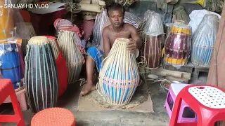 Mridanga, Sri khol making মৃদঙ্গে কিভাবে গাব লাগানো হয়lJirania Tripura,SureshMusicalHall 9862665893