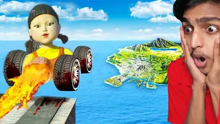 GTA 5 : Jumping SQUID GAME CARS Across ENTIRE MAP !! MALAYALAM