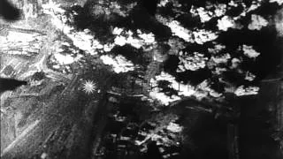 Bombing on German cities, railroad tracks, marshaling yards by B-17 bombers of th...HD Stock Footage