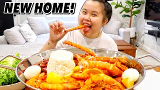KING CRAB LEGS + GIANT SHRIMP + CRAWFISH SEAFOOD BOIL MUKBANG 먹방 EATING SHOW!