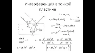 83. Интерференция при отражении от пластины