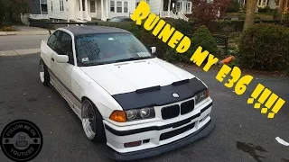 Ruined my e36 Insanely aggressive fitment extreme tire stretch install e36 widebody felony form