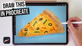 Drawing pizza with Procreate | Easy Step by Step Tutorial for beginners