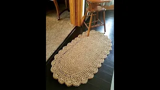 How To Crochet An OVAL JUTE RUG!