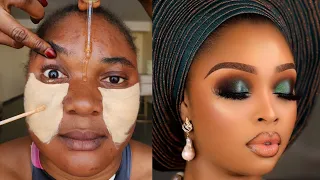 MUST WATCH 😱🔥 UNBELIEVABLE NIGERIAN BRIDAL MAKEUP TRANSFORMATION 👆