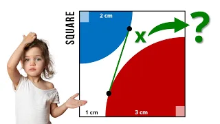 Common Tangent to Two Quadrant Circles inside a Square #geometry