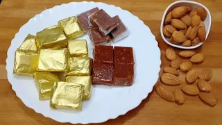 Chewy Caramel Toffee Recipe | Make Caramel Toffee at Home | Almond Caramel Candy Recipe