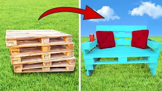 BEAUTIFUL BENCH MADE OF OLD PALLETS! DIY WITH WOODEN PALLETS!