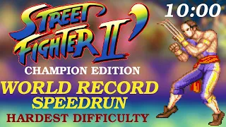 VEGA Speedrun NEW World Record Hardest Difficulty 10:00 - Street Fighter II Champion Edition NEW WR