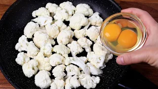 Add 2 eggs to cauliflower! It's so simple, quick and delicious breakfast recipe