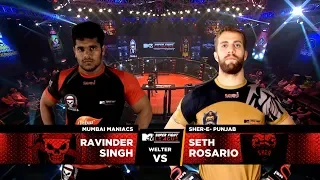 Mumbai Maniacs Vs Sher-E-Punjab | MTV Super Fight League | Ravinder Singh Vs Seth Rosario | SFL