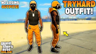 GTA 5 ONLINE EASY ORANGE JOGGERS TRYHARD OUTFIT 1.66 (NO TRANSFER GLITCH)