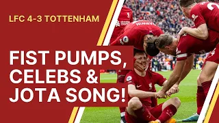 Jurgen's fist pumps, Salah's goal, Jota's song | LFC 4-3 Spurs