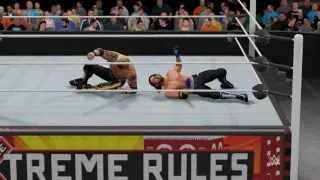 WWE 2K17 Edge vs AJ Styles Hidden Characters Table Match Gameplay KO Special