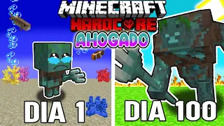 🌀Sobreviví 100 DÍAS siendo un AHOGADO en Minecraft HARDCORE!