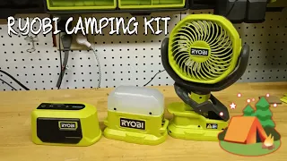 RYOBI CAMPING KIT 3 PIECE WITH BATTERY AND CHARGER