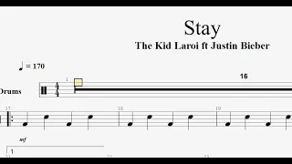 The Kid Laroi ft Justin Bieber - Stay | Easy Drum Sheet
