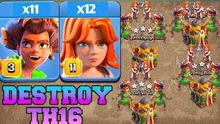 Th 16 Best CWL Attack Strategy Root Rider+Valkyrie🔥 Clash Of Clans🥰😘🤩