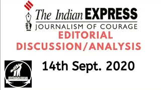 14th September 2020 | Gargi Classes Indian Express Editorial Analysis/Discussion