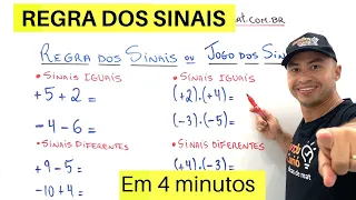 Fácil e Rápido | REGRA DOS SINAIS em 4 minutos