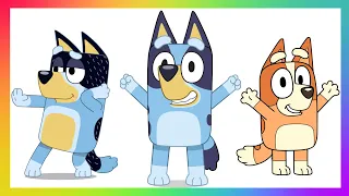 Bluey, Bandit,  Bingo🐶 Drawing, Painting, Coloring for Kids and Toddlers