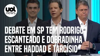 Debate da Globo em SP tem Rodrigo Garcia escanteado e dobradinha entre Haddad e Tarcísio